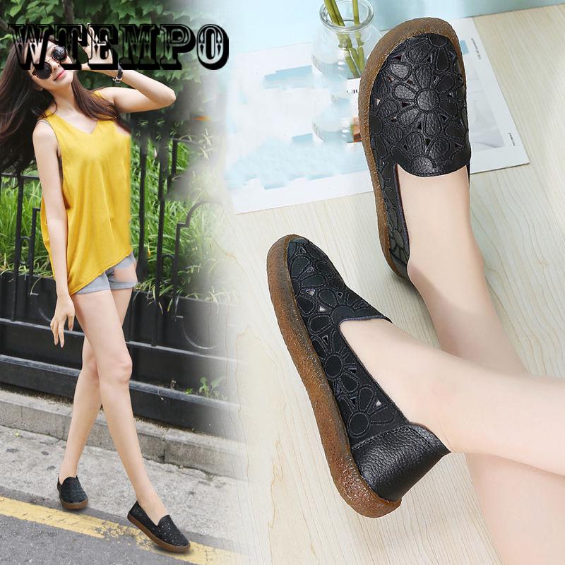 Pair of Women Shoes Women Fashion Loafer Women Casual Solid Color Slip on Flat Sandals