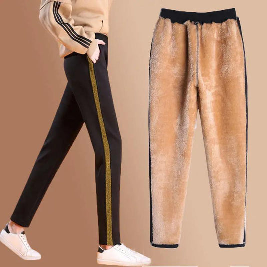 Autumn Winter Plus Velvet Thickened Sports Pants Student Loose Casual Pants Women's Legging Pants Outer Wear
