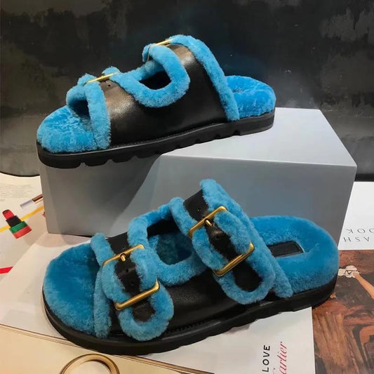 Autumn and Winter Men's and Women's Cotton Slippers Warm and Durable Flat Shoes Fashion Casual
