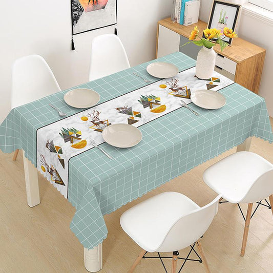 Tablecloth Fabric Waterproof Anti-scald Oil-proof Disposable PVC Rectangular Simple Nordic Ins Coffee Table Table Mat Tablecloth