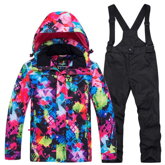 Children's Ski Clothing Suit Outdoor Windproof and Waterproof Two-piece Sportswear Windproof Wear-resistant Tooling Snowboard Suit