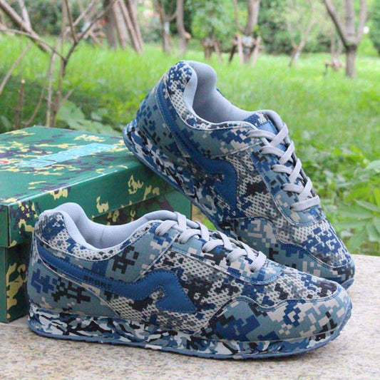 Camouflage Shoes Men's Sneaker Ultralight Low-top Training Shoes Breathable Non-slip Soft Bottom Military Training Running Shoes