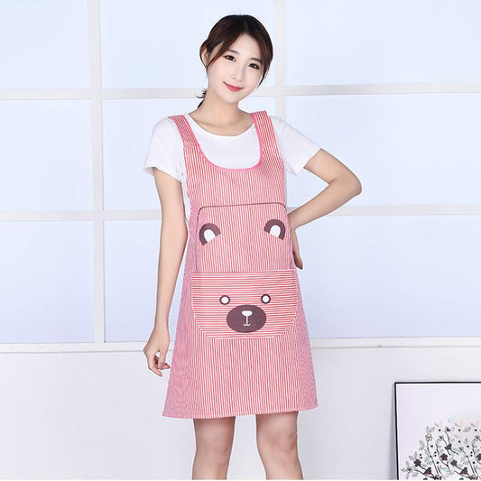 Kitchen Cooking Apron Female Suspenders Cute Waterproof and Oil-proof Anti-fouling Waistband for Men and Women Work To Work Sleeveless Overalls