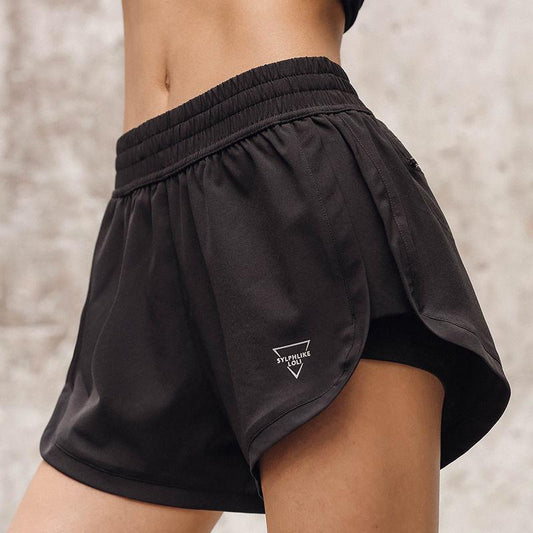 WTEMPO Comfortable Elastic Waist Sports Shorts Women's Casual Pants Student Big Pocket Gym Stadium Playground Fitness