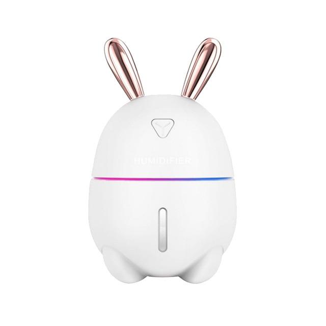 300ML Mini Air Humidifier Cute Rabbit USB Aroma Essential Oil Diffuser Colorful Night Light Car Office Air Purifier Mist Maker