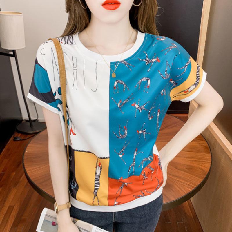 Ladies Short Sleeve T-Shirt Trend Summer Loose Comfortable Fashion All-match Tops