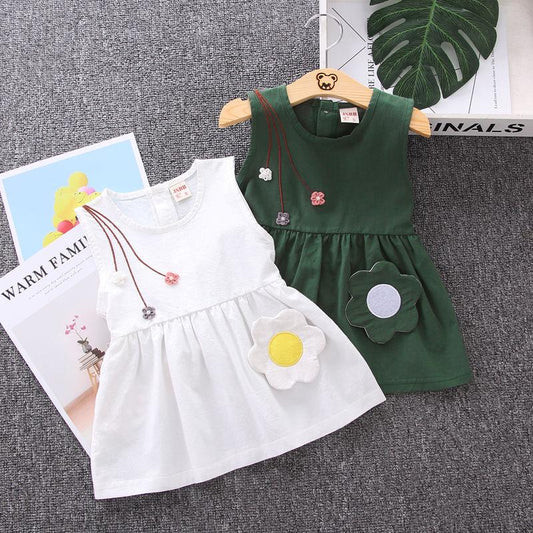 Girls' Cotton Skirt Summer Girls' Princess Skirt Children's Sleeveless Dress Baby Summer 1-4 Years Old