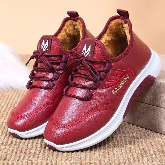 Women's Winter Plus Velvet Mother Cotton Shoes Waterproof Non-slip Sports Shoes Middle-aged and Elderly Cotton Boots