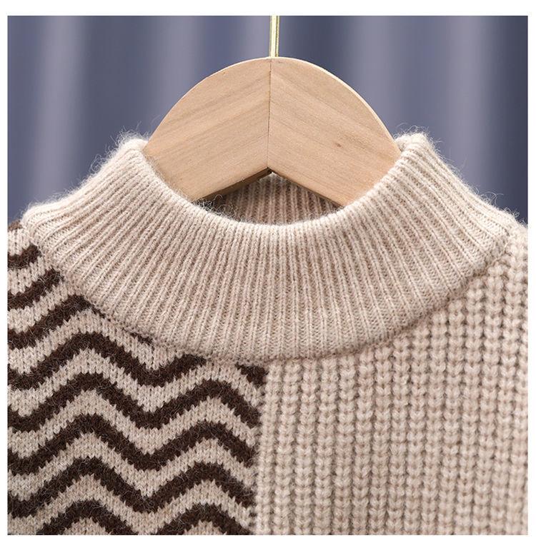 Children's Fall/winter Warmth Hooded Boy Sweater Fashionable Foreign Wild Baby Wool Sweater