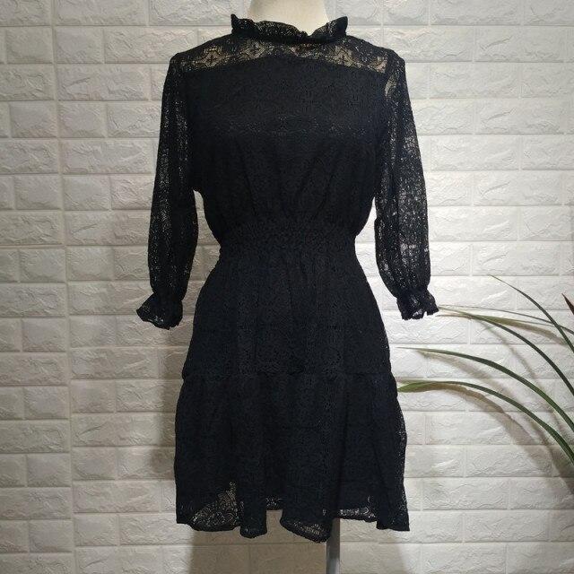 White Princess Dress Lace Floral Sexy Mini Dresses Summer Short Sleeve Voile Transparent Night Party Dresses