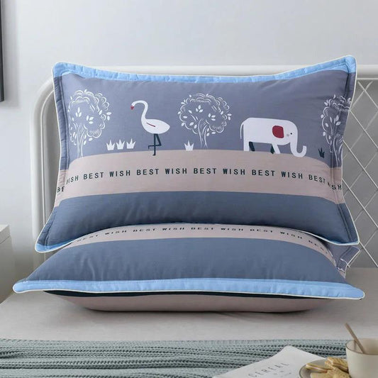A Pair of Pillowcases Thick Pure Cotton 48x74cm Pillowcase Double Large Printing Pillowcase Student Dormitory Pillowcase