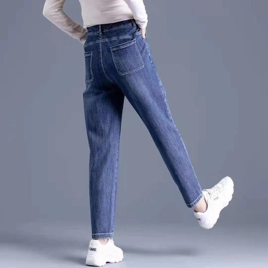 Harlan Jeans Women's Spring and Autumn High Waist Straight All-match Loose Casual Show Thin Radish Dad Pants Fashion Trend