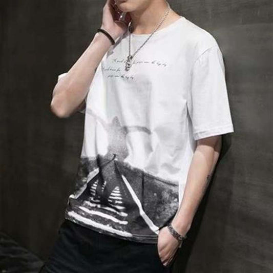 Casual Men's Summer Casual Wear Men's Printed Short-sleeved T-shirt