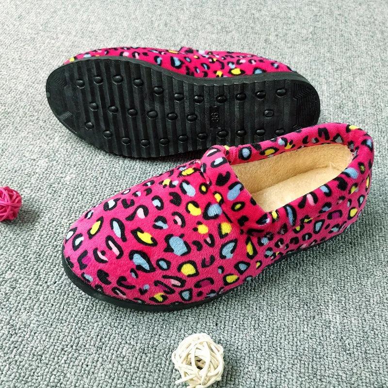 Women's Winter Beijing Craft Cloth Shoes Home Shoes Indoor Casual Soft Sole Leopard Print Women's Cotton Shoes