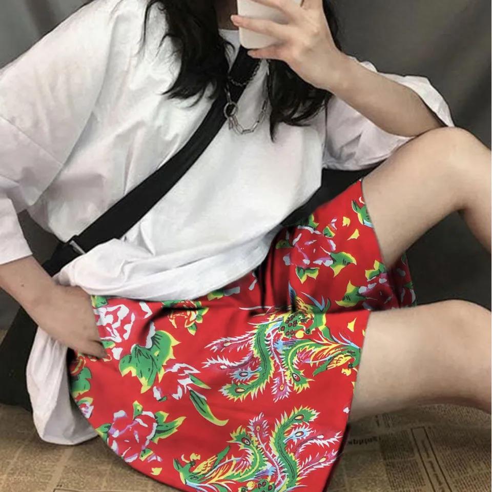China Style Big Flowered Pants Original Sufeng Net Safflower Pants Loose Hip Hop Casual Pants Men's and Women's Fashion