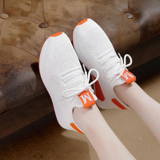Sports Shoes Women Spring and Summer Flying Woven Women's Shoes Mesh Breathable Running Casual Korean Version of All-match