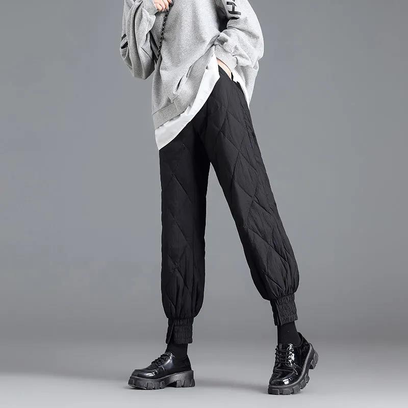Women's Trousers Winter Straight-leg Casual Pants with Split Feet To Keep Warm Bloomers