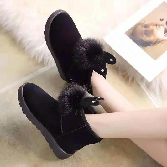 Winter Snow Boots Women Plus Velvet Plus Cotton Warm Short Boots Flat Suede Winter Boots Short Tube Cotton Shoes