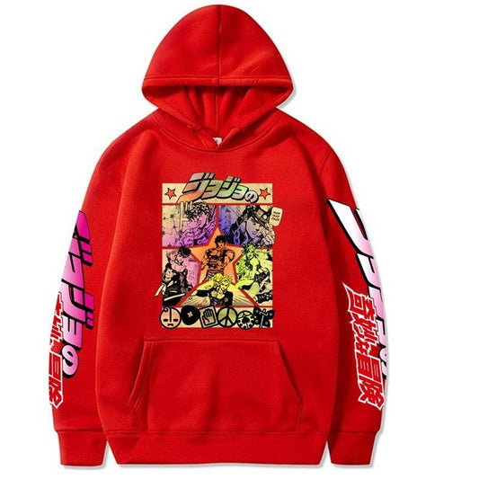 Harajuku JOJO's Bizarre Adventure Unisex Hoodies Japanese Anime JOJO Printed Men's Hoodie Streetwear Casual Sweatshirts