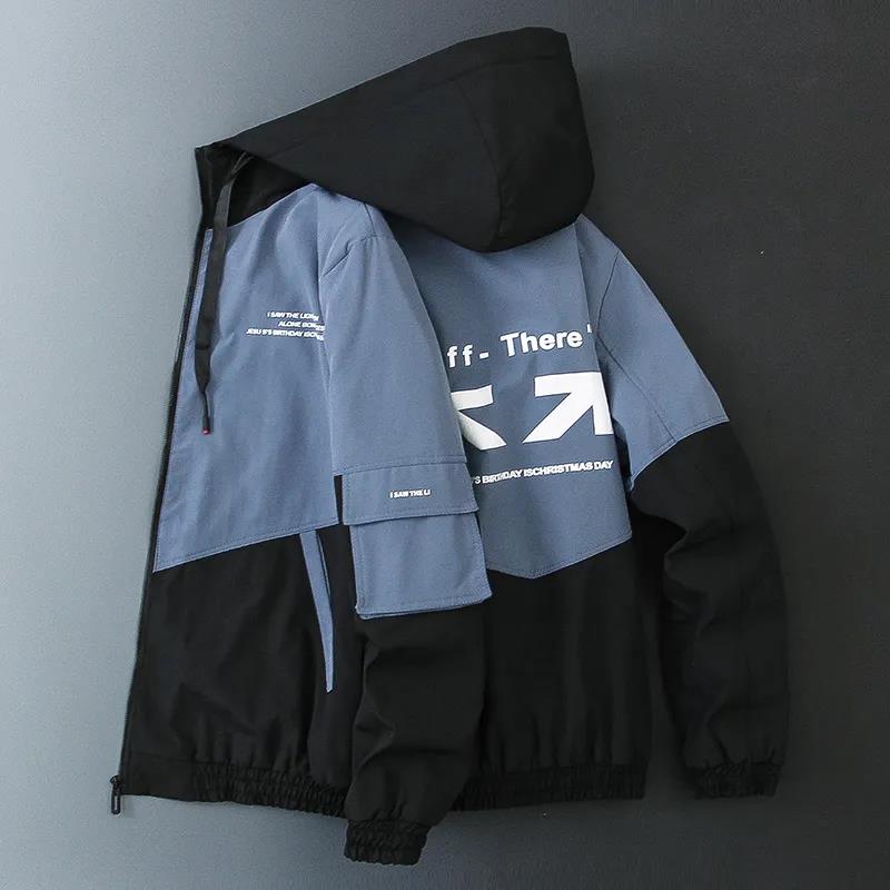 M-4XL Men's Jacket Spring and Autumn Large Size Casual Jacket Loose Long Sleeve Hooded Coats
