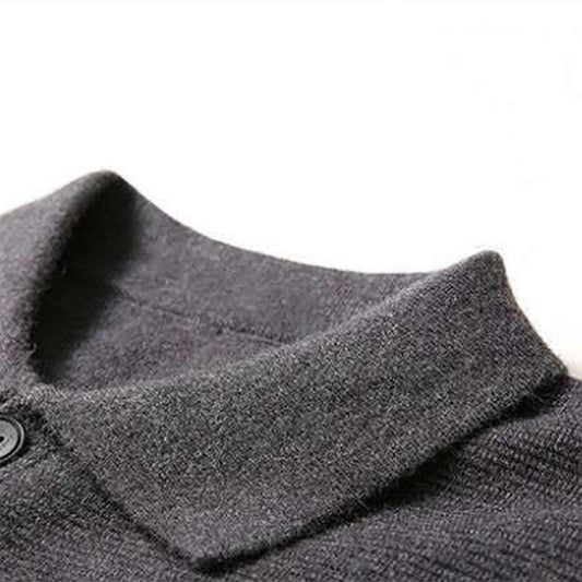 Autumn Jacket Men's Lapel Knit Cardigan Trend Young Knit Casual Outerwear Jacket