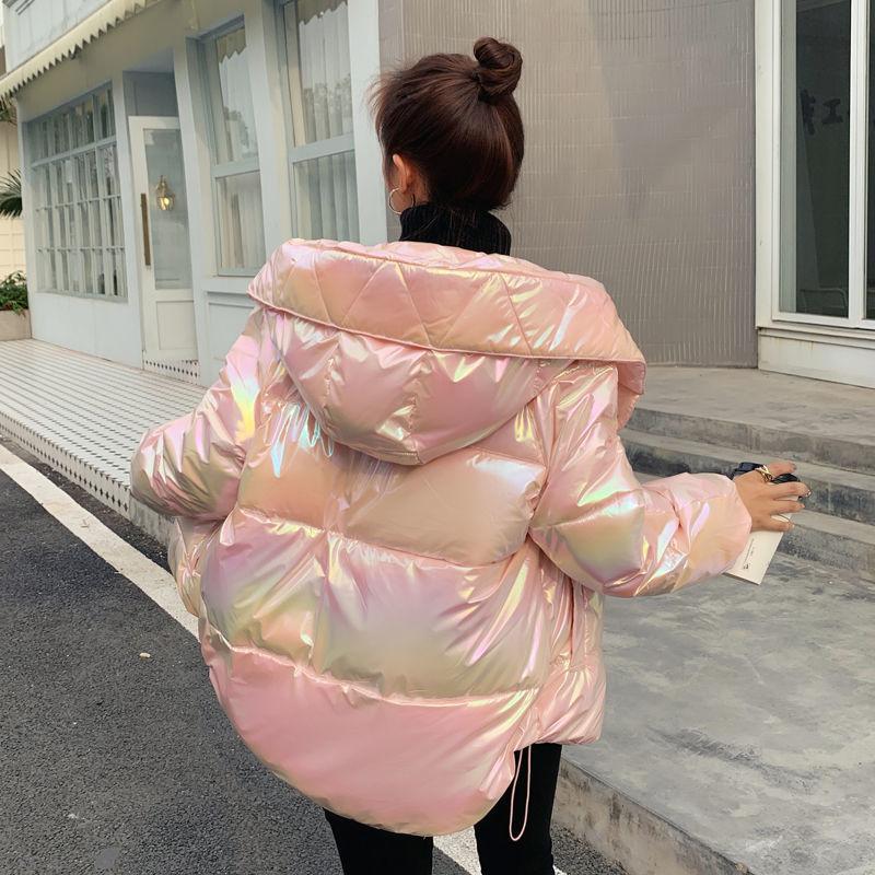 Cotton Padded Clothes Women's New Bright Leather Cotton Padded Clothes Women's Short Wash Free Bread Clothes Loose Winter Cotton Padded Jacket