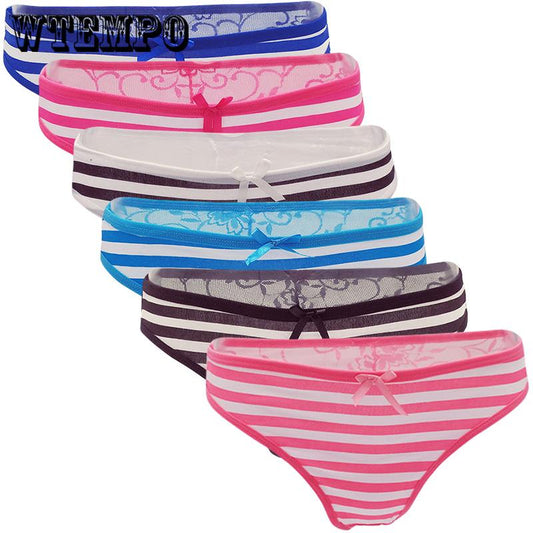 6 Pcs/Lot Briefs Underwear Women Panties Cotton Sexy Panites