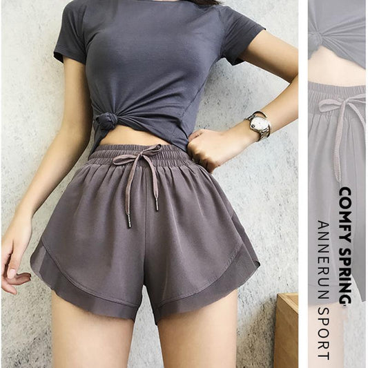 WTEMPO Women's Casual Pants Loose High Waist Yoga Pants Comfortable Elastic Waist Sports Shorts Student Big Pocket Gym Stadium Playground Fitness