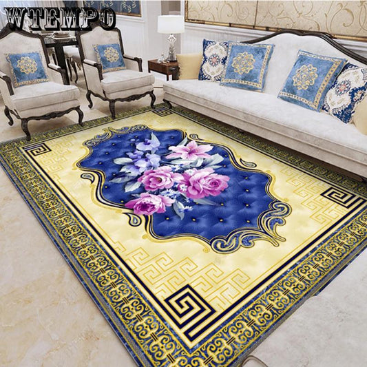 3D Printed Retro European Style Carpets Living Room Bedroom Study Bedside Carpet Decor Model Rugs