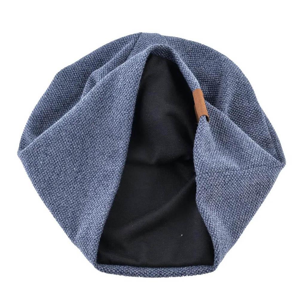 Unisex Pullover Solid Color Hat Loose Casual Knitted Hat Warm Winter Beanie