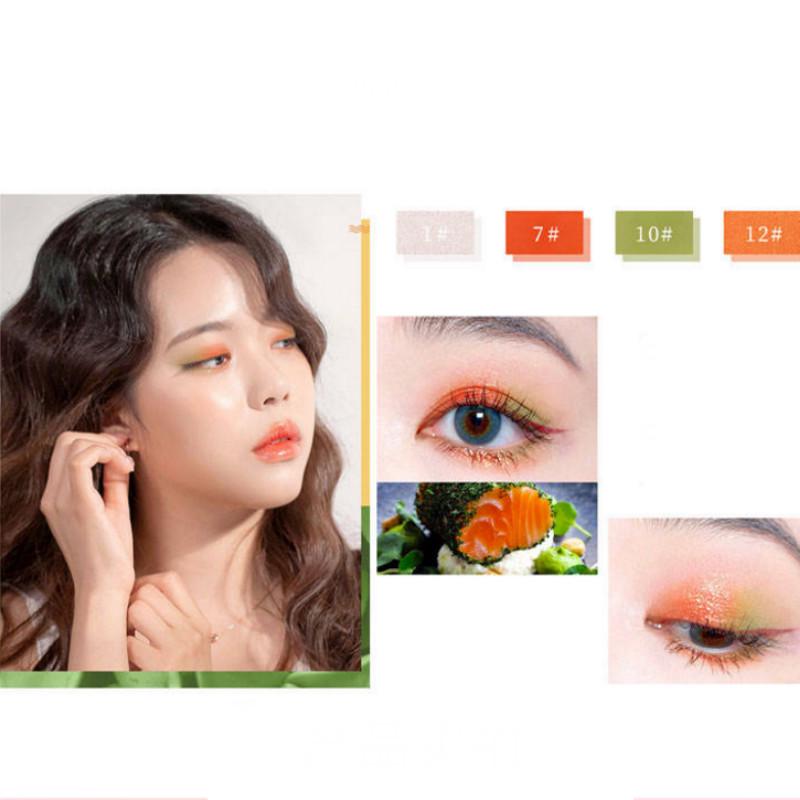 Lemon eyeshadow dish mustard salmon eyeshadow fresh natural pearl matte beginner waterproof