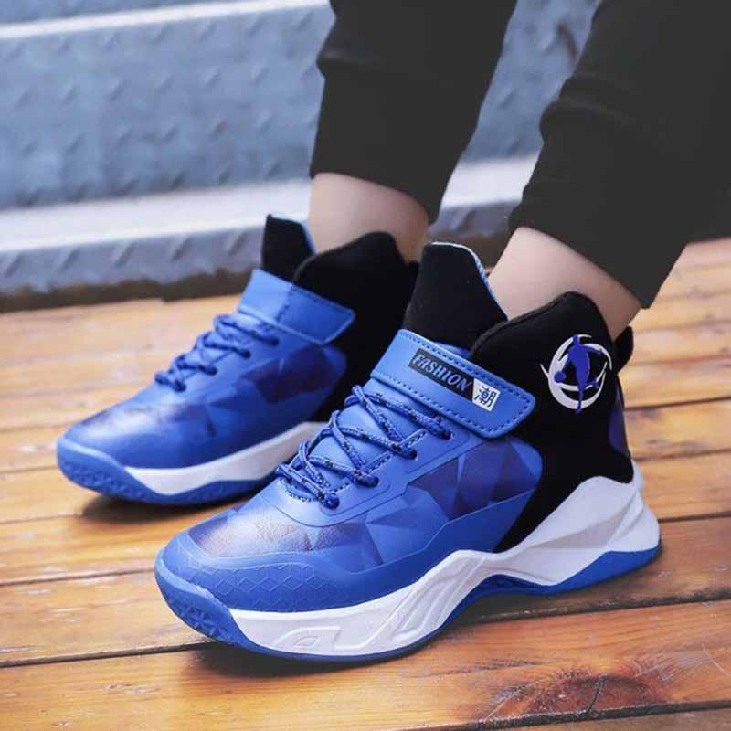 Size 31-39 Child High-top Sneakers Kids Mesh Breathable Basketball Shoes Shockproof Running Shoes Wear-resistant Deodorant Baby Shoes