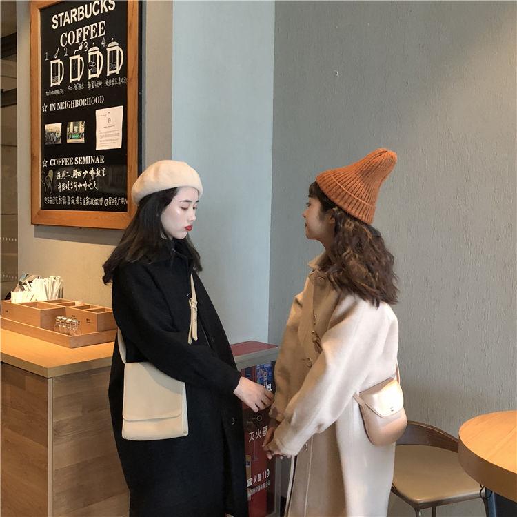 Winter Long Woolen Coat Women's Korean Style All-match Student Woolen Coat