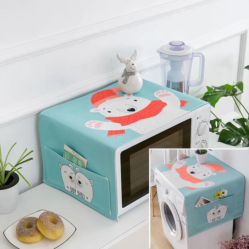 Microwave Oven Dust Cover European Fabric Dust Curtain Kitchen Household Storage Cover Towel