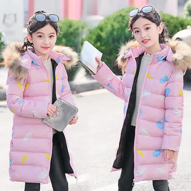 Girls' Winter Cotton-padded Clothes Clothes Mid-length Thick Baby Warm Hooded Outerwear Coat Girls Clothing Children Down Parkas