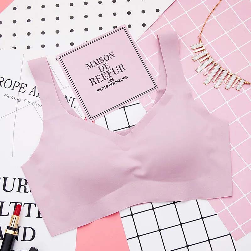 Ladies Sexy Seamless Sleeping Underwear Thin Gathering No Steel Ring Sports Underwear Bra Running Sweat Absorbent Breathable Bra