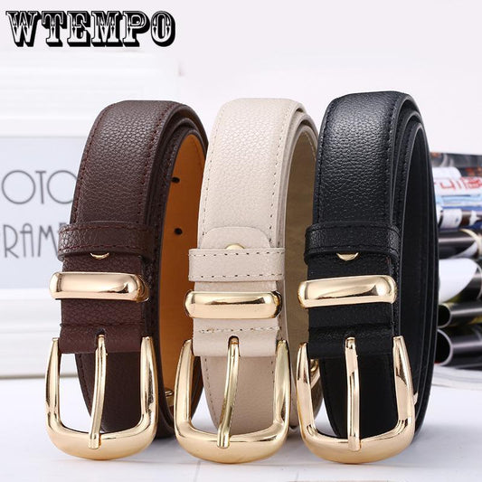 Fashion Men Women Buckle-Free Elastic Belt Leather Waistband for Jeans Pants