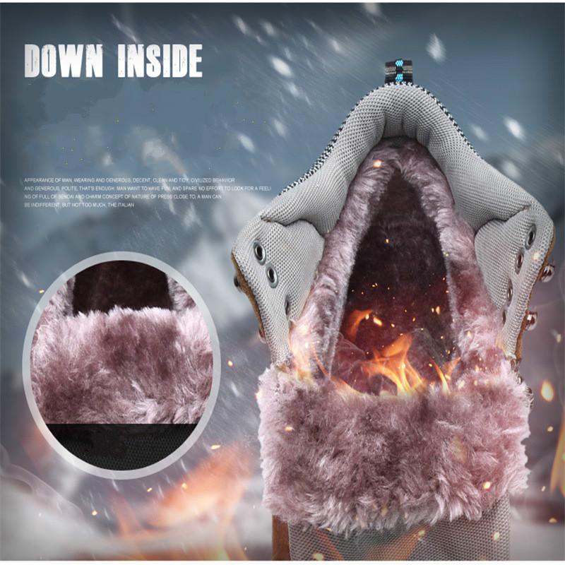 Men's Cotton Shoes Hiking Anti-skiing Shoes Warm Plus Velvet Martin Boots Waterproof Cotton Shoes