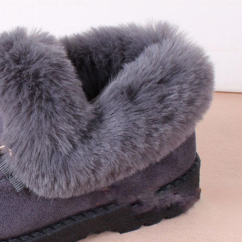 Ladies Plus Velvet Padded Warm and Comfortable Cotton Shoes Cold-proof Flat Ankle Boots