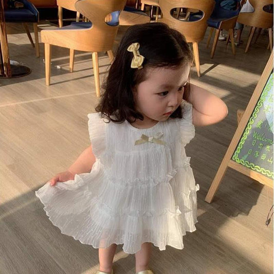 Girls Summer Dress Baby Girl Princess Skirt Sweet Tutu Skirt Children's Dress Baby Skirt Thin Cake Skirt Sleeveless A-Line Skirt
