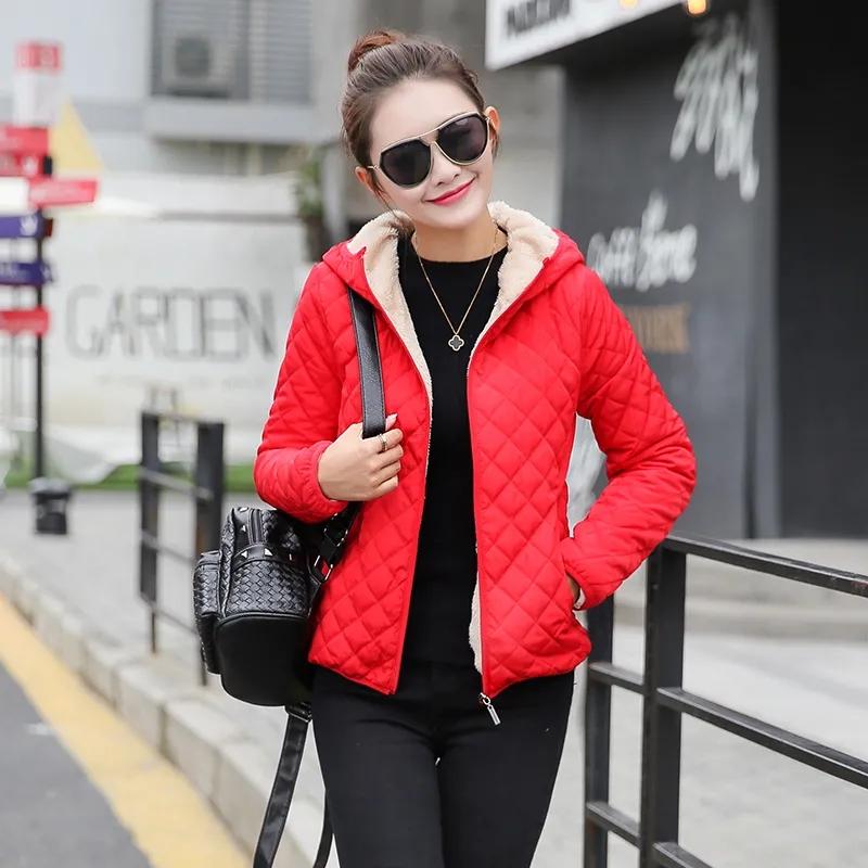 Women Hooded Jacket Down Parkas Coat Winter Autumn Fall Outerwear Female Womens Cotton Coats Solid Color Lightweight Black