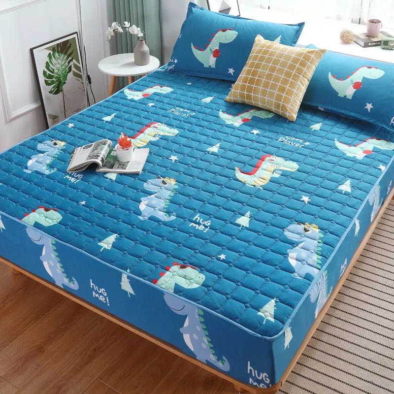 Thickened Quilted Mattress Cover Single-piece Bed Cover Protective Cover Home Sleeping Pad Mattress Cover Double 1.8m Bed Dust Cover All-inclusive