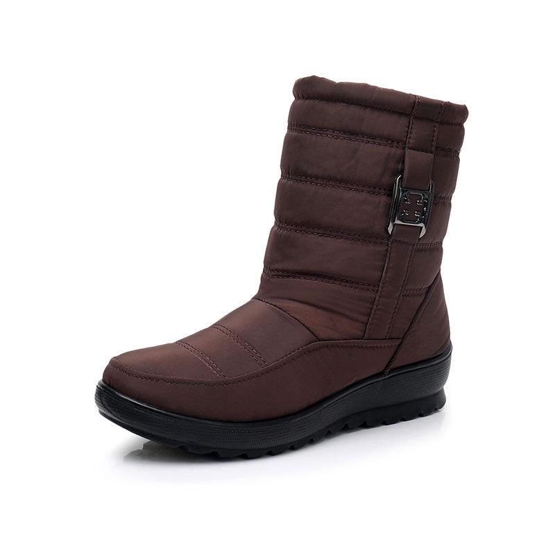 Women Snow Boots Winter Shoes Waterproof Ankle Boots Non Slip Shoes Side Zipper Plus Size Booties 35-43 Plush Warm Thick Fur Cotton