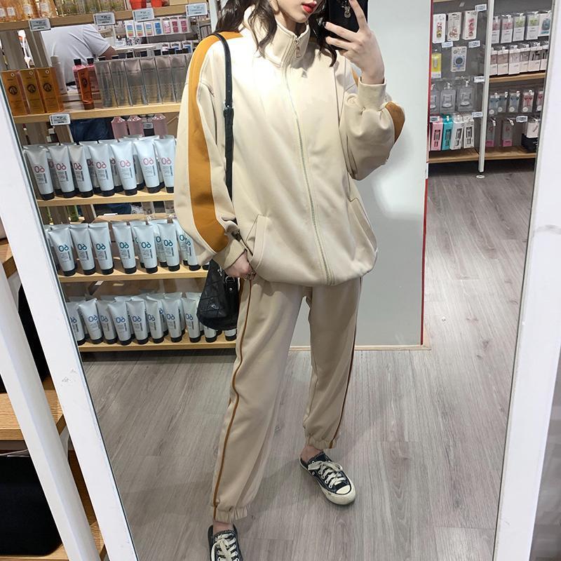 2 Pieces Set Sports Suit Female Spring Student Women's Fashion Casual Sweater Suit Spring Autumn Two-piece Suit