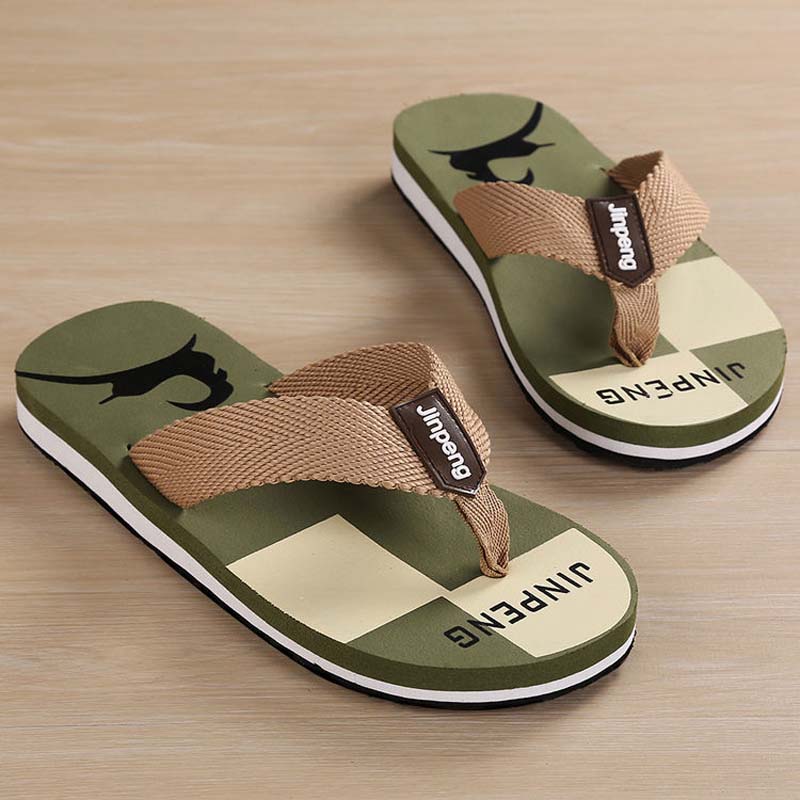 Men's Slippers Soft Plaid Printed Casual Summer Men's Slippers
