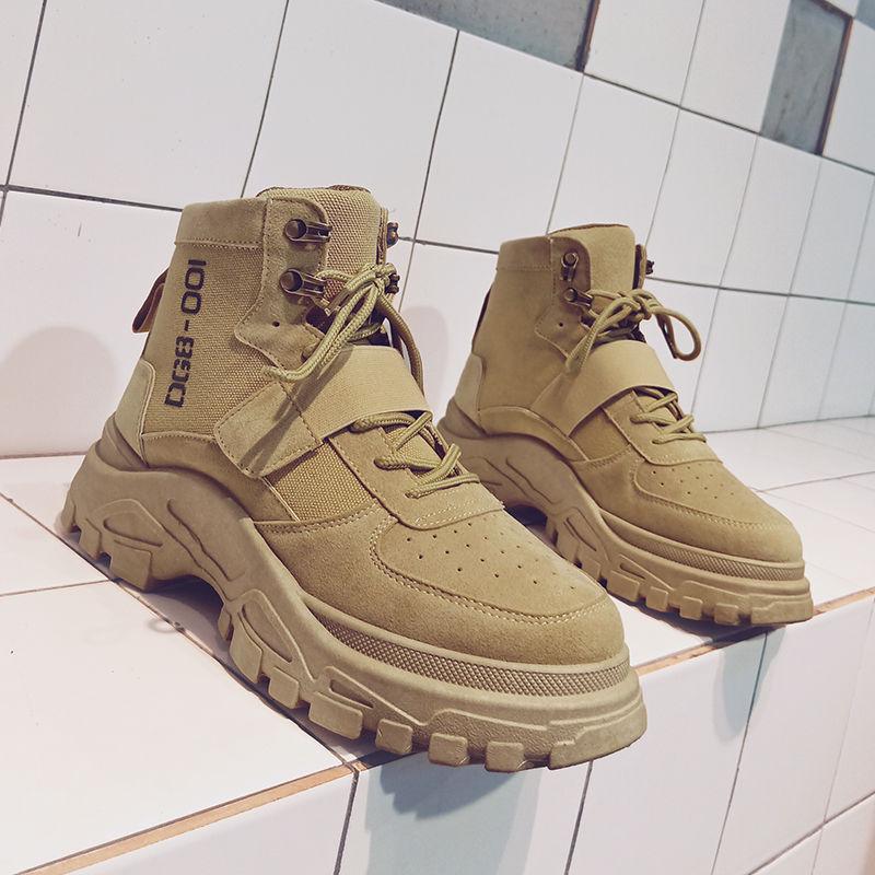 Autumn and Winter Plush High Top Martin Boots Desert Boots Military Boots Snow Boots Men's Shoes