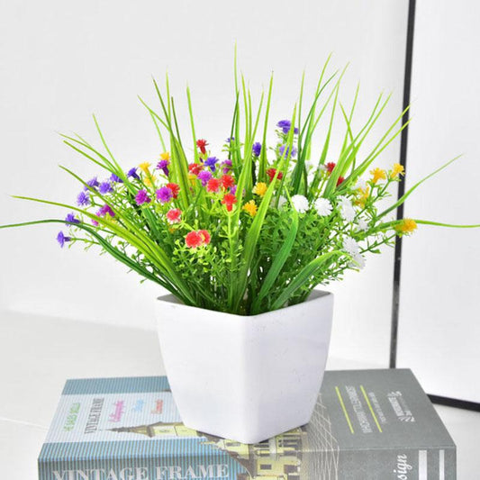 Decoration Plastic Rose Floral Home Artificial Flower Simulation Flower Living Room Bedroom Decoration Small Potted Plant Set Decoration