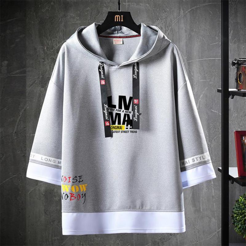 Men's Fashion Sweater Men's Spring Korean Fashion Loose Half-sleeved Sweatshirts