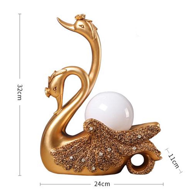 Swan Table Light Bedroom Living Room Bedside Light Hotel Study Desk Lamp Cloth Decoration Light
