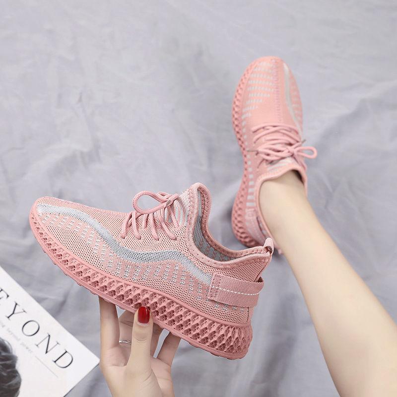 Women's Summer Breathable Flying Woven Sports Shoes Running Casual Shoes Students Korean Version All-match